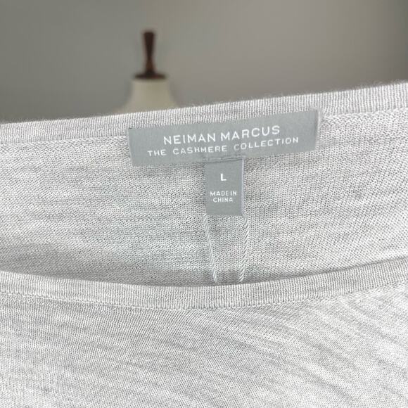 Neiman Marcus Cashmere Collection Sweater with Sheer Ottoman Sleeves Size Large - Picture 8 of 14